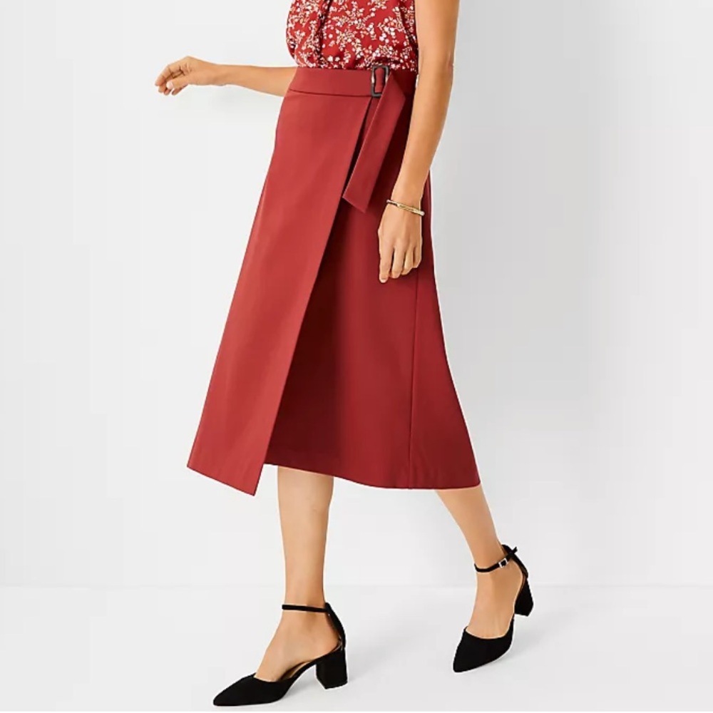 Ann Taylor Rust Midi Skirt